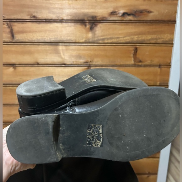 Solanz Boots Size 7M Wide Calf Black Leather Look - Picture 9 of 13